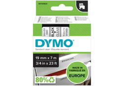 Labeltape Dymo LabelManager D1 polyester 19mm zwart op transparant