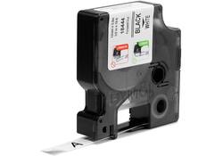 Labeltape Dymo Rhino industrieel vinyl 12mm zwart op wit