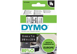 Labeltape Dymo LabelManager D1 polyester 9mm zwart op wit