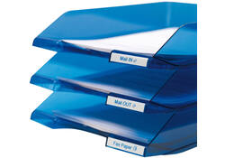 Labeltape Dymo LabelManager D1 polyester 9mm blauw op wit
