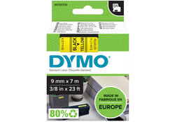 Labeltape Dymo LabelManager D1 polyester 9mm zwart op geel