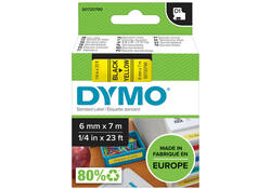 Labeltape Dymo LabelManager D1 polyester 6mm zwart op geel