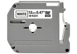 Labeltape Brother P-touch M-K231 12mm zwart op wit