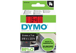 Labeltape Dymo LabelManager D1 polyester 9mm zwart op rood