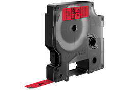 Labeltape Dymo LabelManager D1 polyester 9mm zwart op rood