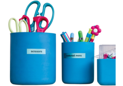 Labeltape Dymo LabelManager D1 polyester 9mm zwart op blauw