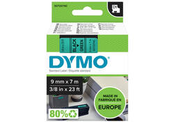 Labeltape Dymo LabelManager D1 polyester 9mm zwart op groen