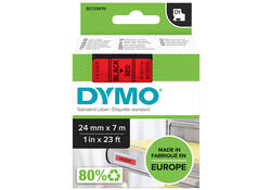Labeltape Dymo LabelManager D1 polyester 24mm zwart op rood