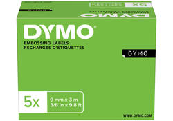 Reliëftape Dymo embossing vinyl 9mm assorti 3 stuks