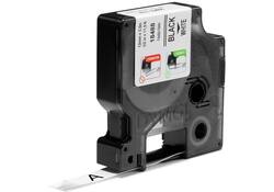Labeltape Dymo Rhino industrieel nylon 12mm zwart op wit