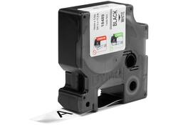Labeltape Dymo Rhino industrieel nylon 19mm zwart op wit