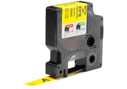 Labeltape Dymo Rhino industrieel vinyl 12mm zwart op geel