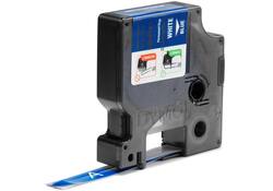 Labeltape Dymo Rhino industrieel vinyl 12mm wit op blauw