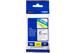 Labeltape Brother P-touch TZE-111 6mm zwart op transparant