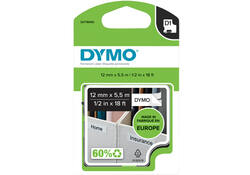 Labeltape Dymo LabelManager D1 polyester 12mm zwart op wit
