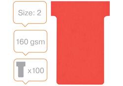 T-kaart Nobo nr.2 48mm rood 100 stuks