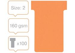 T-kaart Nobo nr.2 48mm oranje 100 stuks