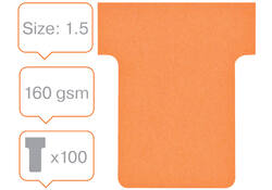 T-kaart Nobo nr 1.5 36mm oranje 100 stuks