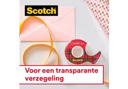 Plakband Scotch Crystal 600 19mmx7.5m transparant 2+1 gratis + handdispenser