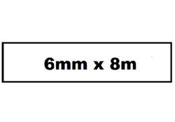 Labeltape Quantore TZE-211 6mm x 8m zwart op wit