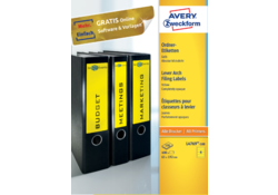 Rugetiket Avery breed 61x192mm zelfklevend geel