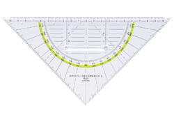 Geodriehoek Aristo 1555/2 225mm met greep transparant