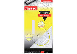 Geodriehoek Aristo 1555/2 225mm met greep transparant