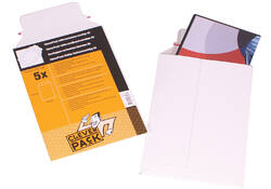 Envelop CleverPack karton B4 250x353mm wit pak à 5 stuks