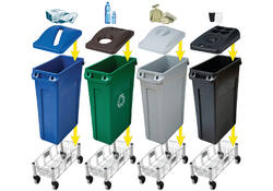 Afvalbak Rubbermaid Slim Jim Vented met luchtsleuven 87L grijs
