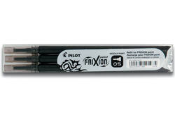 Rollerpenvulling PILOT friXion fijn zwart set à 3 stuks