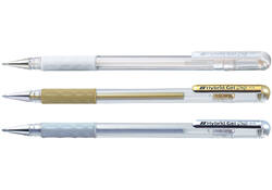 Gelschrijver Pentel K118 Grip medium wit