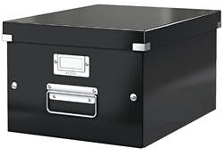 Opbergdoos Leitz WOW Click & Store middel 281x200x370mm zwart