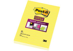 Memoblok Post-it 660 Super Sticky 102x152 geel met lijn