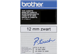 Labeltape Brother P-touch TC-101 12mm zwart op transparant