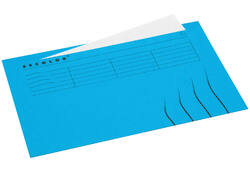 Vouwmap Secolor Folio ongelijk 225gr blauw