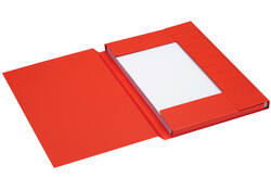 Dossiermap Secolor folio 3 kleppen 225gr rood
