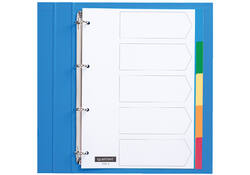 Tabbladen Quantore 4-gaats 5-delig assorti tabs PP
