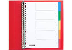 Tabbladen Quantore 23-gaats 5-delig assorti tabs PP