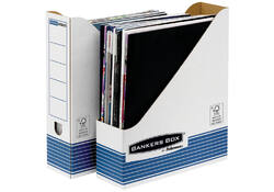 Tijdschriftcassette Bankers Box System A4 wit blauw