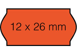 Prijsetiket 12x26mm Open-Data C6 permanent fluor rood