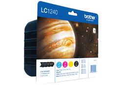 Inktcartridge Brother LC-1240VALBP zwart + 3 kleuren