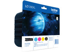 Inktcartridge Brother LC-1280XLVALBP zwart + 3 kleuren