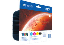 Inktcartridge Brother LC-1100HYVALBP zwart + 3 kleuren