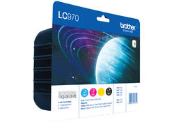 Inktcartridge Brother LC-970VALBP zwart + 3 kleuren