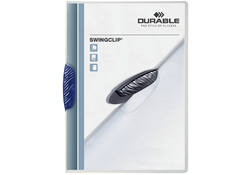 Klemmap Durable Swingclip 30 vellen blauw