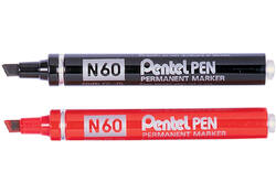 Viltstift Pentel N60 schuin 1.2-6mm rood