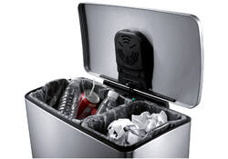 Afvalbak EKO E-Cube pedaalemmer 18+28liter RVS