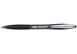 Balpen Bic Atlantis soft metalen clip clic medium zwart