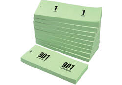 Nummerblok 42x105mm nummering 1-1000 groen 10 stuks