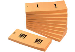 Nummerblok 42x105mm nummering 1-1000 oranje 10 stuks